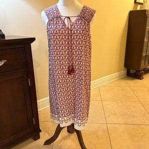 Sophie Max Cotton Sundress  M Medium red wine cream Excellent